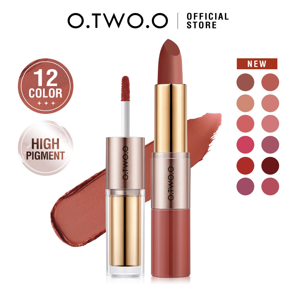 O.TWO.O ROSE GOLD 2 IN 1 LIPSTICK AND LIPGLOSS