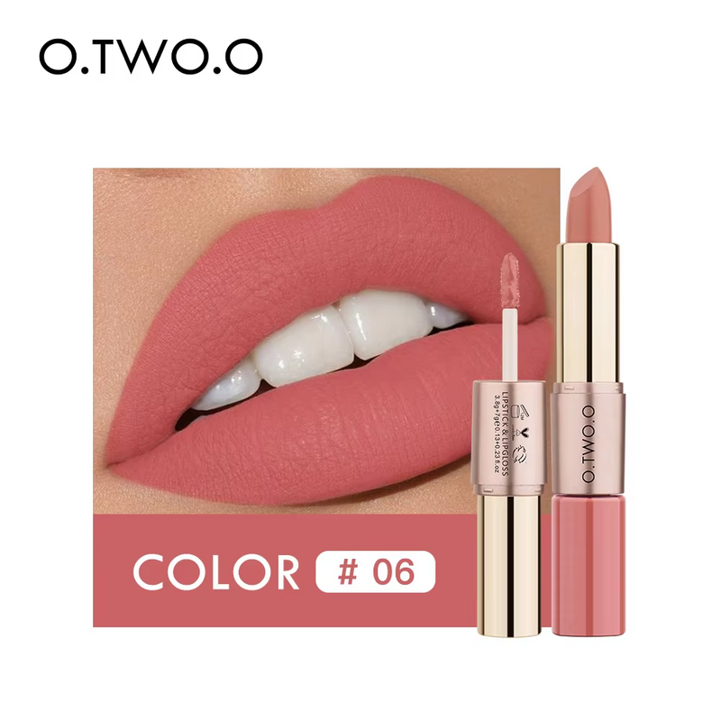 O.TWO.O ROSE GOLD 2 IN 1 LIPSTICK AND LIPGLOSS