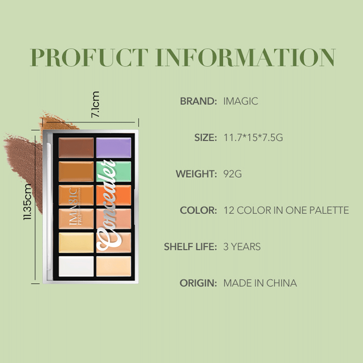 IMAGIC 12 COLOR CONCEALER PALETTE (FA-137)