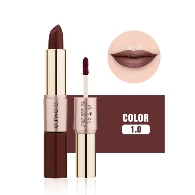 O.TWO.O ROSE GOLD 2 IN 1 LIPSTICK AND LIPGLOSS