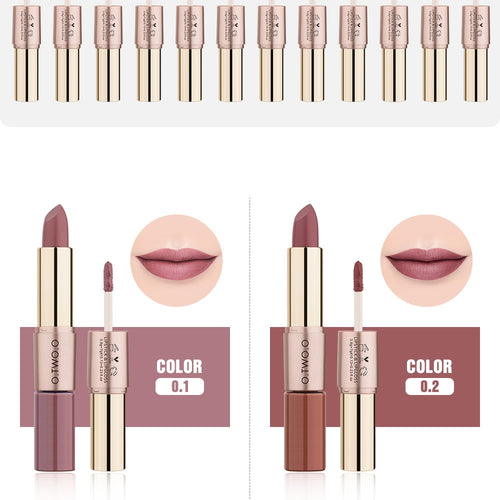 O.TWO.O ROSE GOLD 2 IN 1 LIPSTICK AND LIPGLOSS