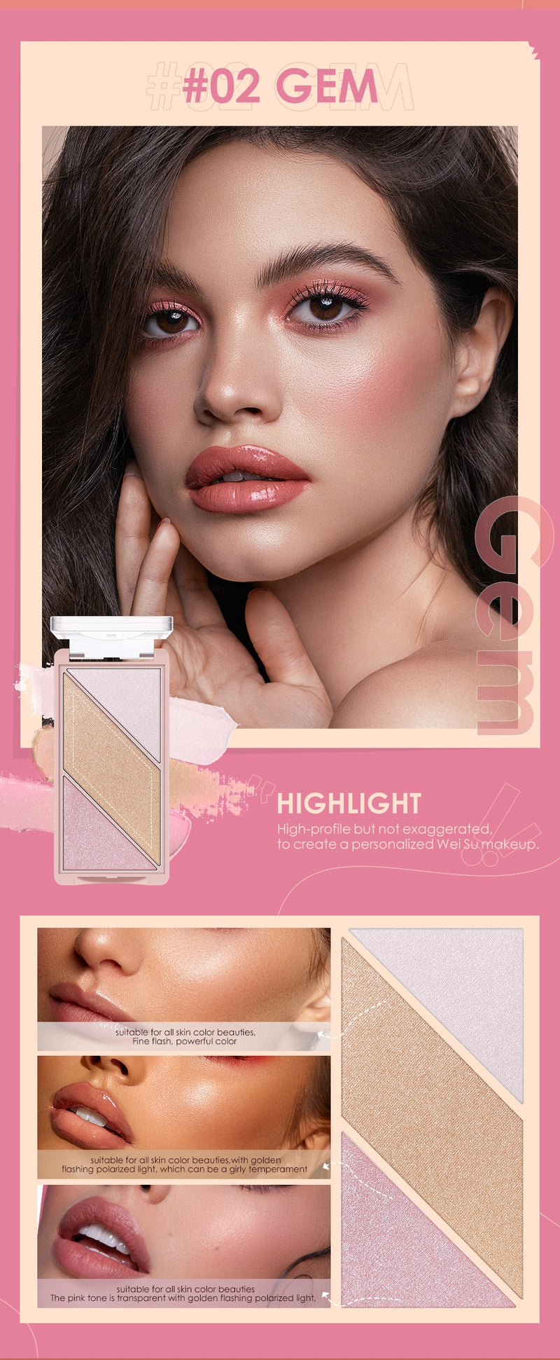 O.TWO.O 3 IN 1 SWEET HEART GIRL PALETTE